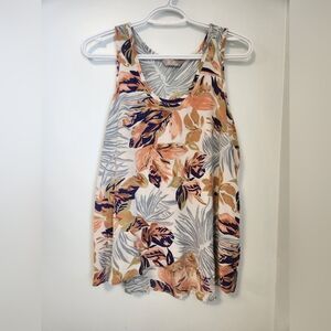Hilo Hattie 100% Tropical Print Sleeveless Top